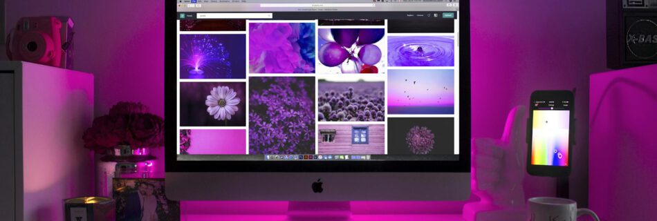 Silver Imac Displaying Collage Photos